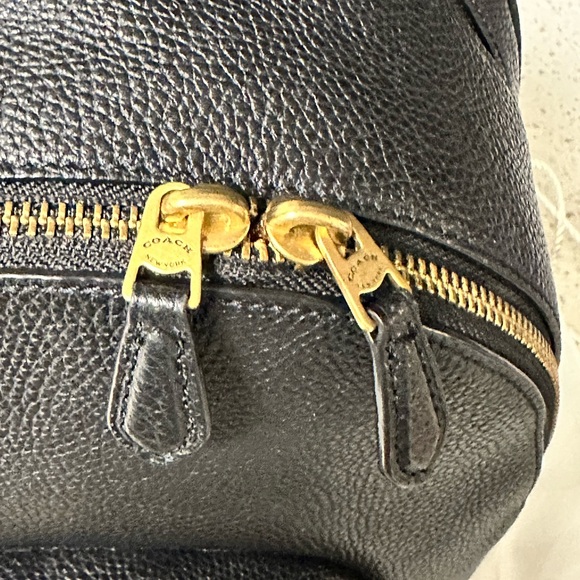 Coach Black Leather Backpack Purse - Picture 3 of 16
